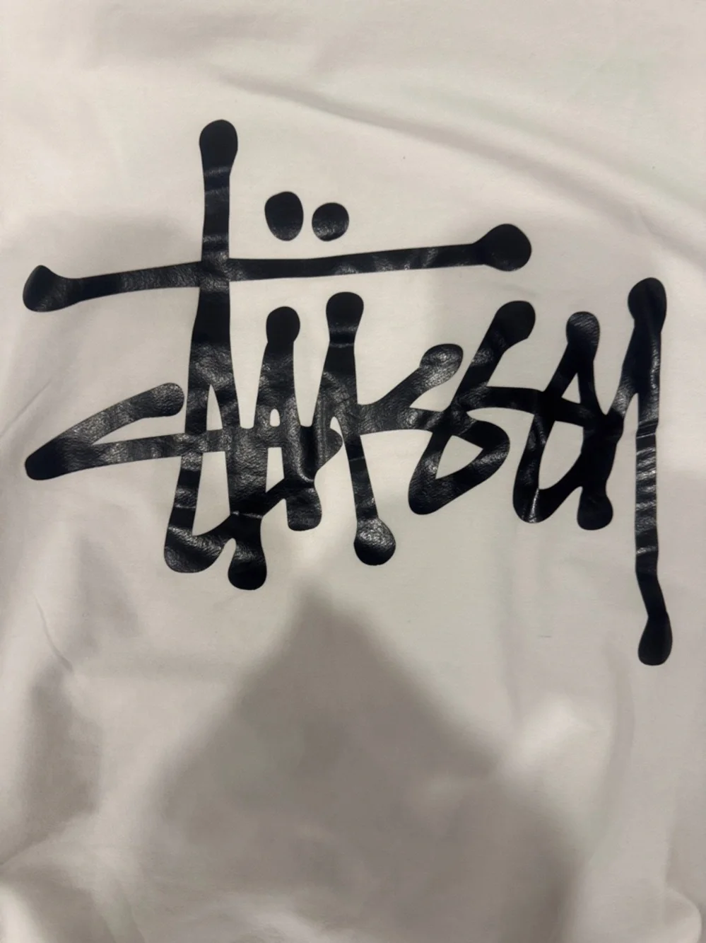 Stüssy Cream Basic front and back graphic Hoodie cut tags - Picture 10 of 13